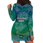 Torres Strait Islands Hoodie Dress Shark Indigenous Australian Tribal Dot Art