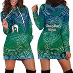 Torres Strait Islands Hoodie Dress Shark Indigenous Australian Tribal Dot Art
