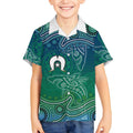 Torres Strait Islands Kid Hawaiian Shirt Shark Indigenous Australian Tribal Dot Art