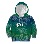 Torres Strait Islands Kid Hoodie Shark Indigenous Australian Tribal Dot Art