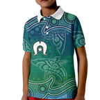 Torres Strait Islands Kid Polo Shirt Shark Indigenous Australian Tribal Dot Art