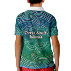 Torres Strait Islands Kid Polo Shirt Shark Indigenous Australian Tribal Dot Art
