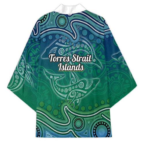 Torres Strait Islands Kimono Shark Indigenous Australian Tribal Dot Art