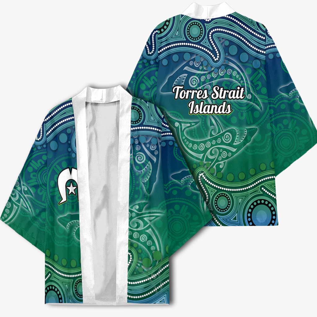 Torres Strait Islands Kimono Shark Indigenous Australian Tribal Dot Art