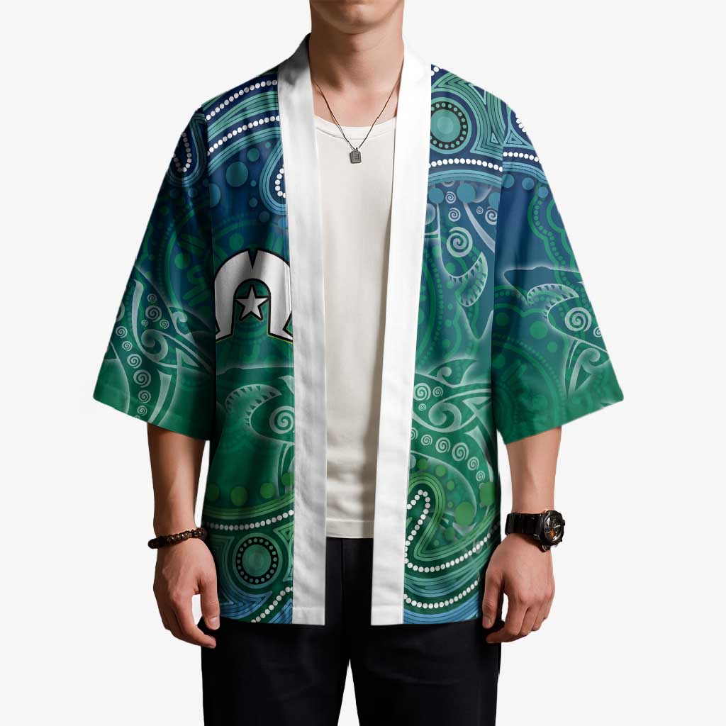 Torres Strait Islands Kimono Shark Indigenous Australian Tribal Dot Art