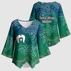 Torres Strait Islands Kimono Sleeve Blouse Shark Indigenous Australian Tribal Dot Art