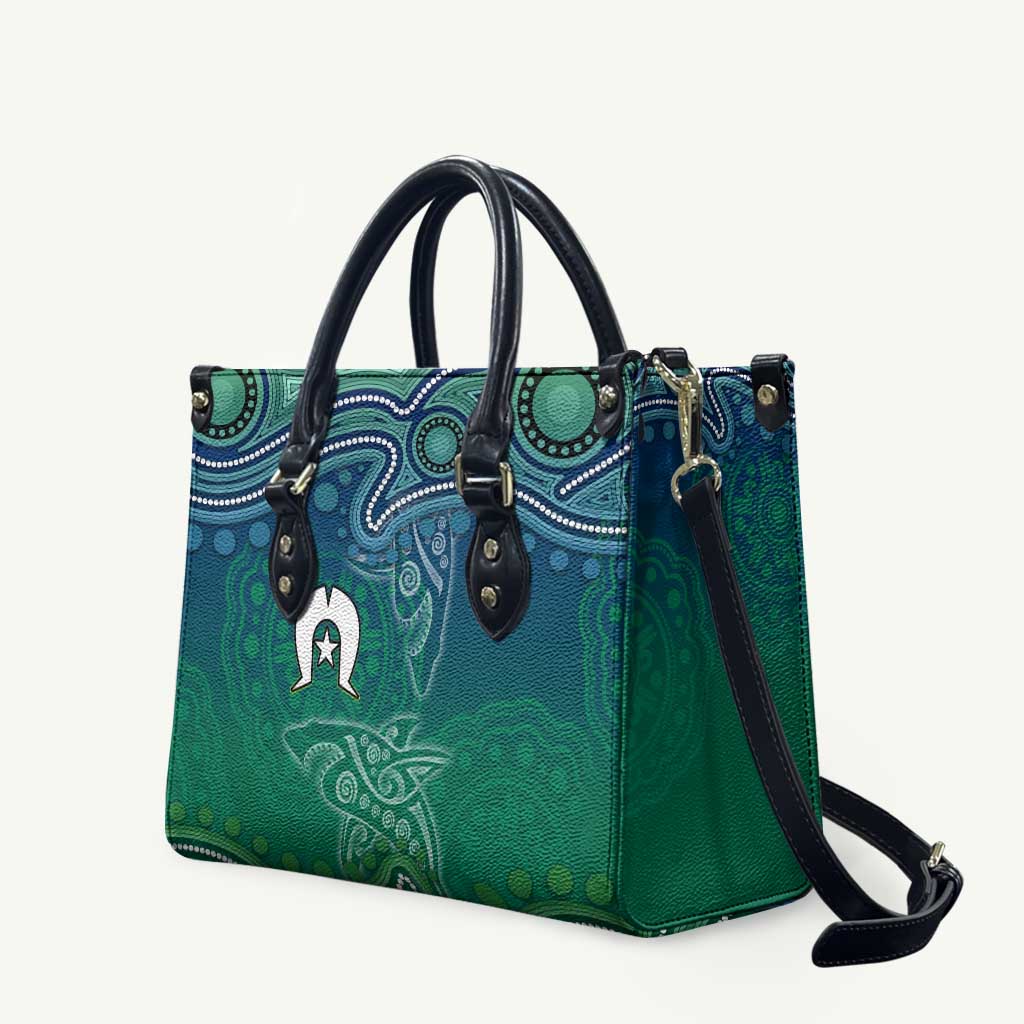 Torres Strait Islands Leather Bag Shark Indigenous Australian Tribal Dot Art