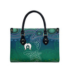 Torres Strait Islands Leather Bag Shark Indigenous Australian Tribal Dot Art