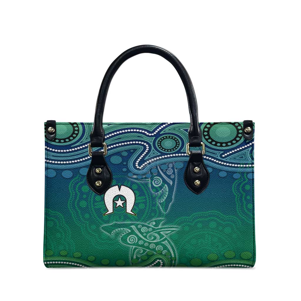 Torres Strait Islands Leather Bag Shark Indigenous Australian Tribal Dot Art