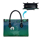 Torres Strait Islands Leather Bag Shark Indigenous Australian Tribal Dot Art