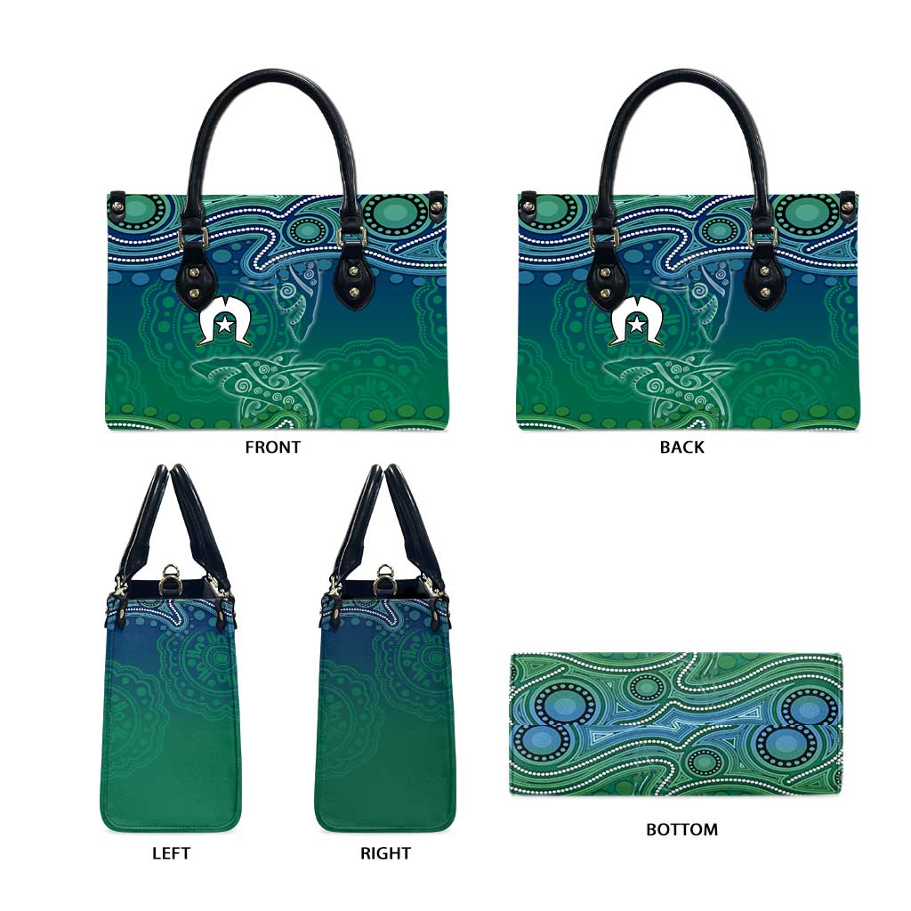 Torres Strait Islands Leather Bag Shark Indigenous Australian Tribal Dot Art
