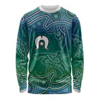 Torres Strait Islands Long Sleeve Shirt Shark Indigenous Australian Tribal Dot Art