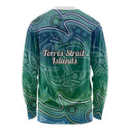 Torres Strait Islands Long Sleeve Shirt Shark Indigenous Australian Tribal Dot Art