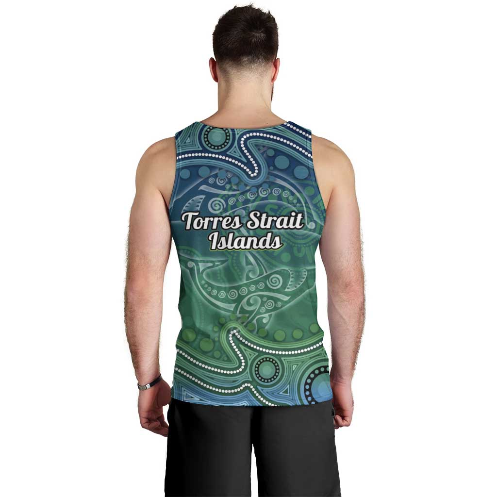 Torres Strait Islands Men Tank Top Shark Indigenous Australian Tribal Dot Art