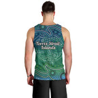 Torres Strait Islands Men Tank Top Shark Indigenous Australian Tribal Dot Art