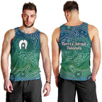 Torres Strait Islands Men Tank Top Shark Indigenous Australian Tribal Dot Art