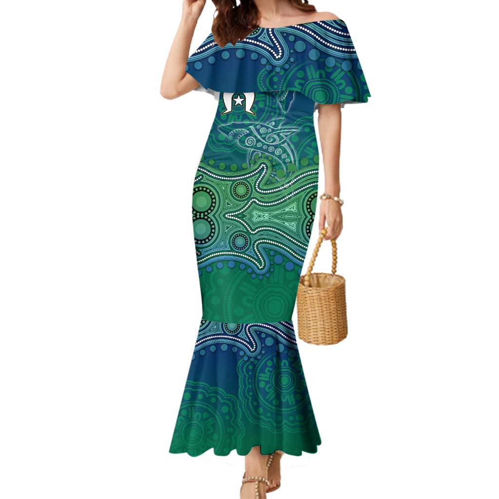 Torres Strait Islands Mermaid Dress Shark Indigenous Australian Tribal Dot Art