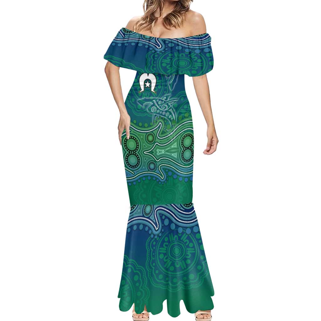 Torres Strait Islands Mermaid Dress Shark Indigenous Australian Tribal Dot Art