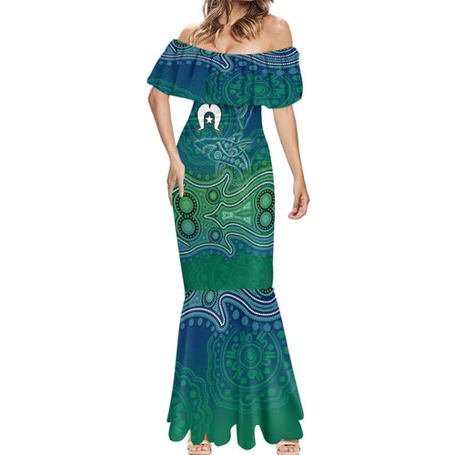 Torres Strait Islands Mermaid Dress Shark Indigenous Australian Tribal Dot Art