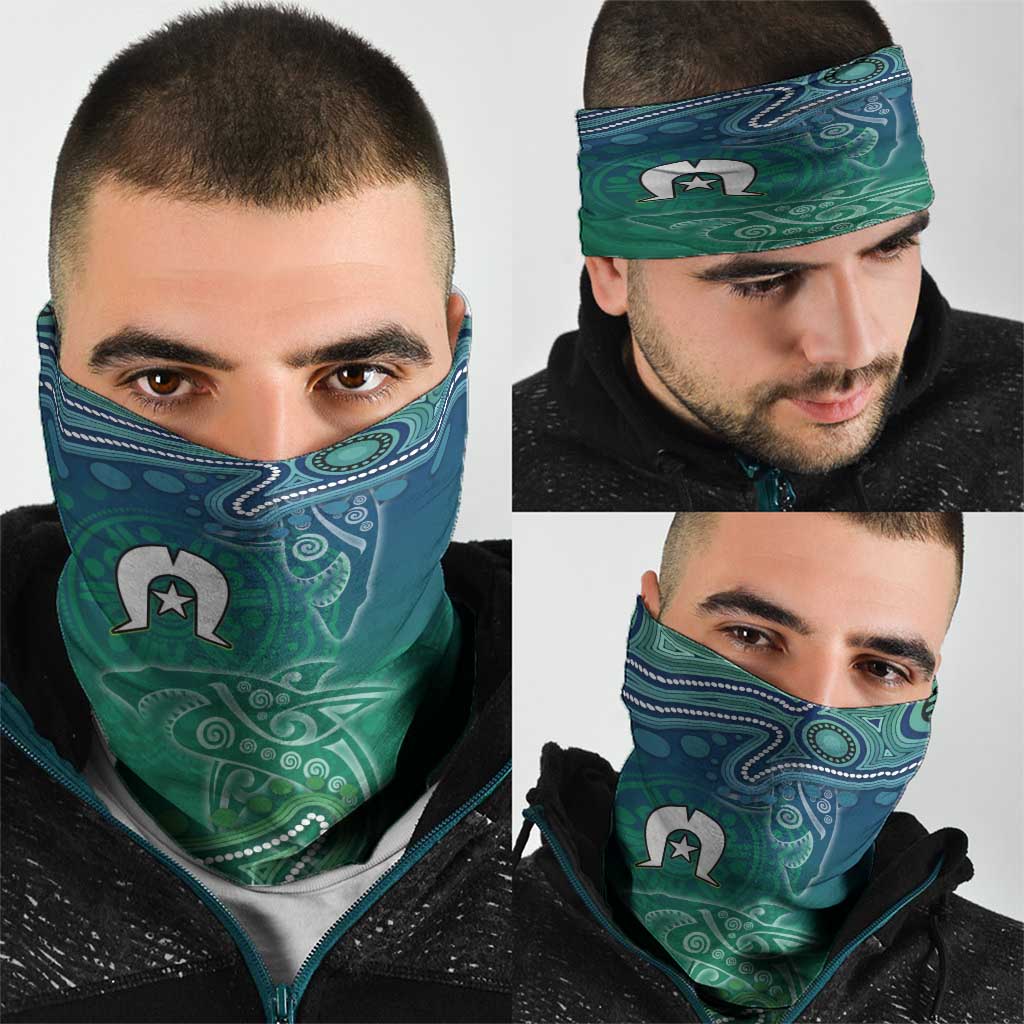 Torres Strait Islands Neck Gaiter Shark Indigenous Australian Tribal Dot Art