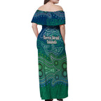 Torres Strait Islands Off Shoulder Maxi Dress Shark Indigenous Australian Tribal Dot Art