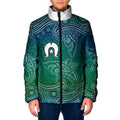 Torres Strait Islands Padded Jacket Shark Indigenous Australian Tribal Dot Art