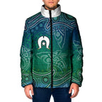 Torres Strait Islands Padded Jacket Shark Indigenous Australian Tribal Dot Art