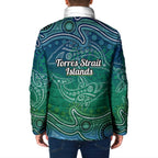 Torres Strait Islands Padded Jacket Shark Indigenous Australian Tribal Dot Art