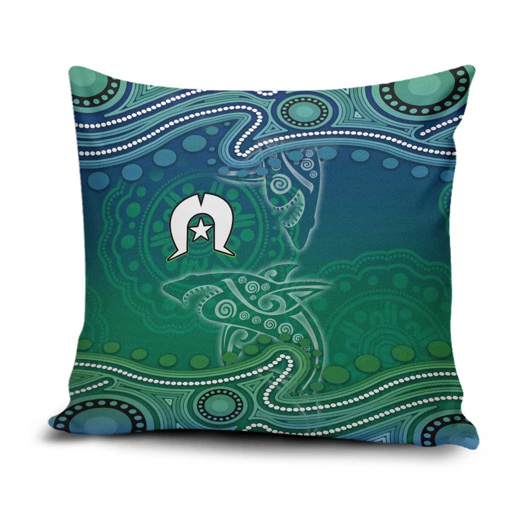 Torres Strait Islands Pillow Cover Shark Indigenous Australian Tribal Dot Art