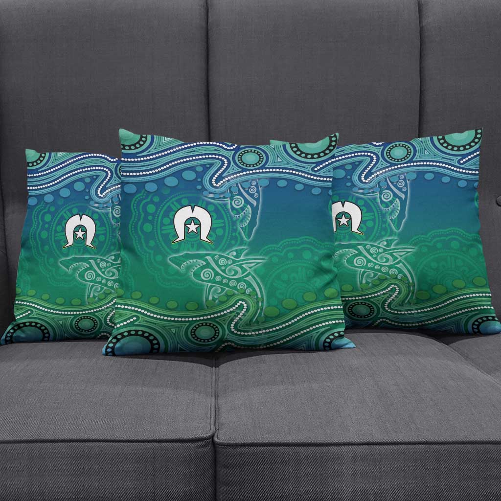 Torres Strait Islands Pillow Cover Shark Indigenous Australian Tribal Dot Art