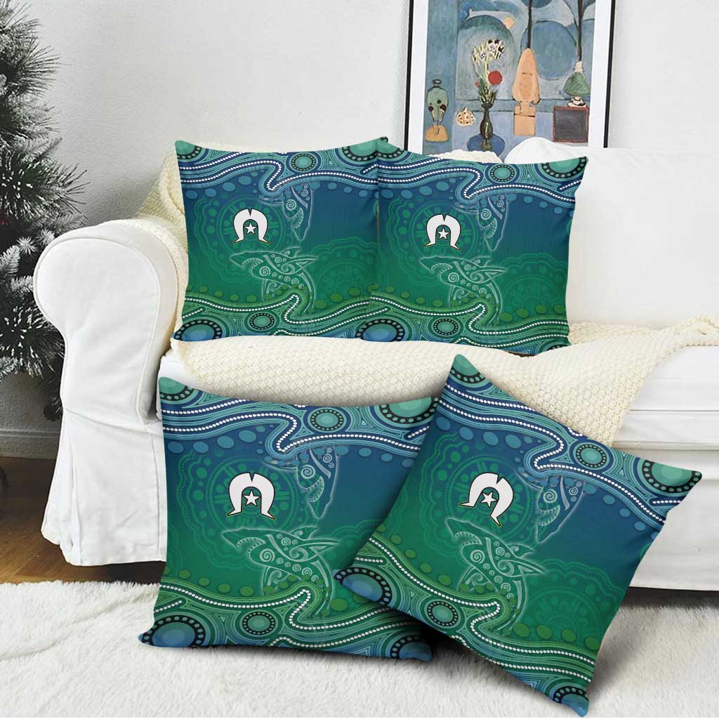 Torres Strait Islands Pillow Cover Shark Indigenous Australian Tribal Dot Art