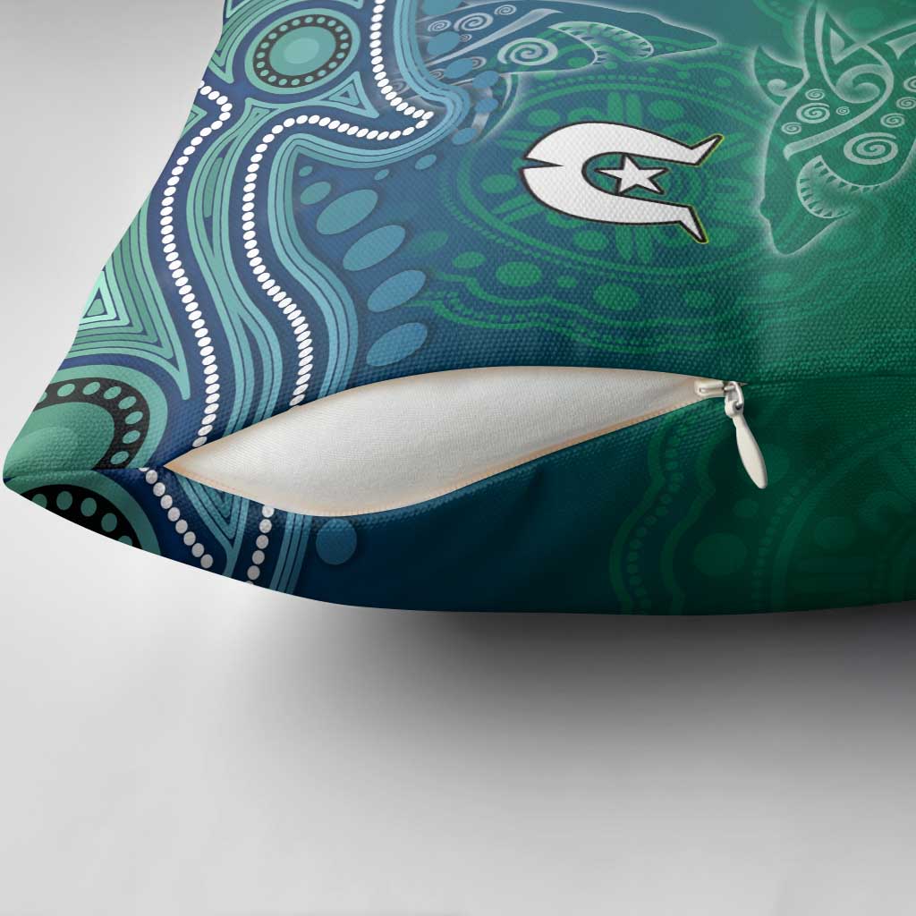 Torres Strait Islands Pillow Cover Shark Indigenous Australian Tribal Dot Art