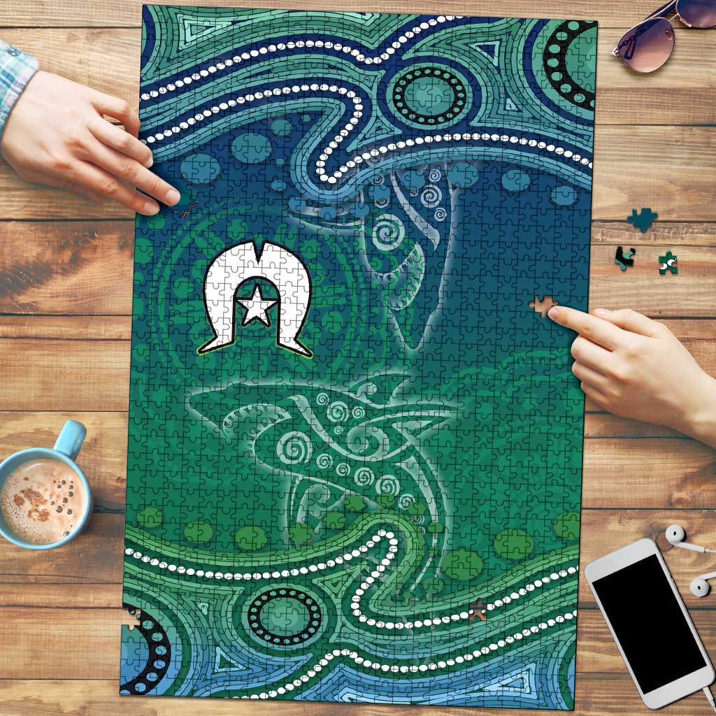 Torres Strait Islands Puzzle Shark Indigenous Australian Tribal Dot Art