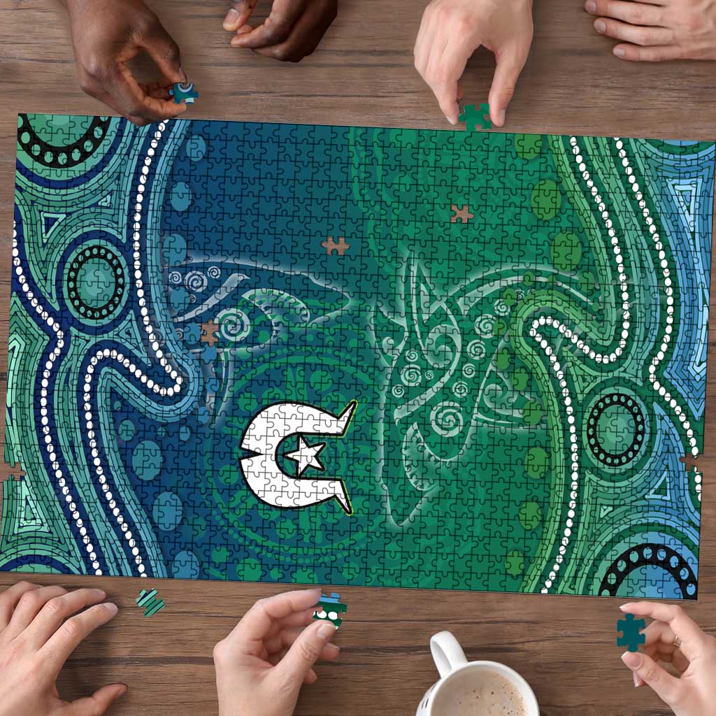 Torres Strait Islands Puzzle Shark Indigenous Australian Tribal Dot Art