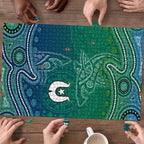 Torres Strait Islands Puzzle Shark Indigenous Australian Tribal Dot Art