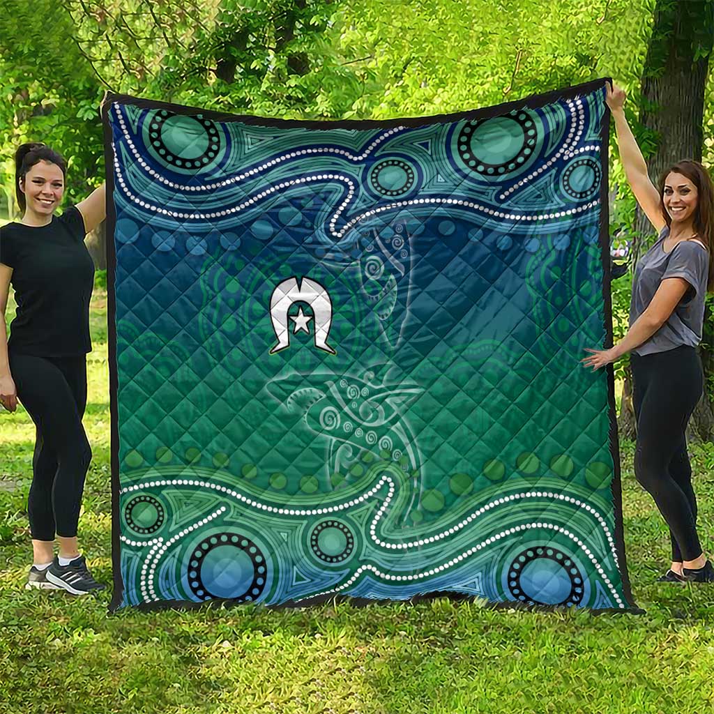 Torres Strait Islands Quilt Shark Indigenous Australian Tribal Dot Art