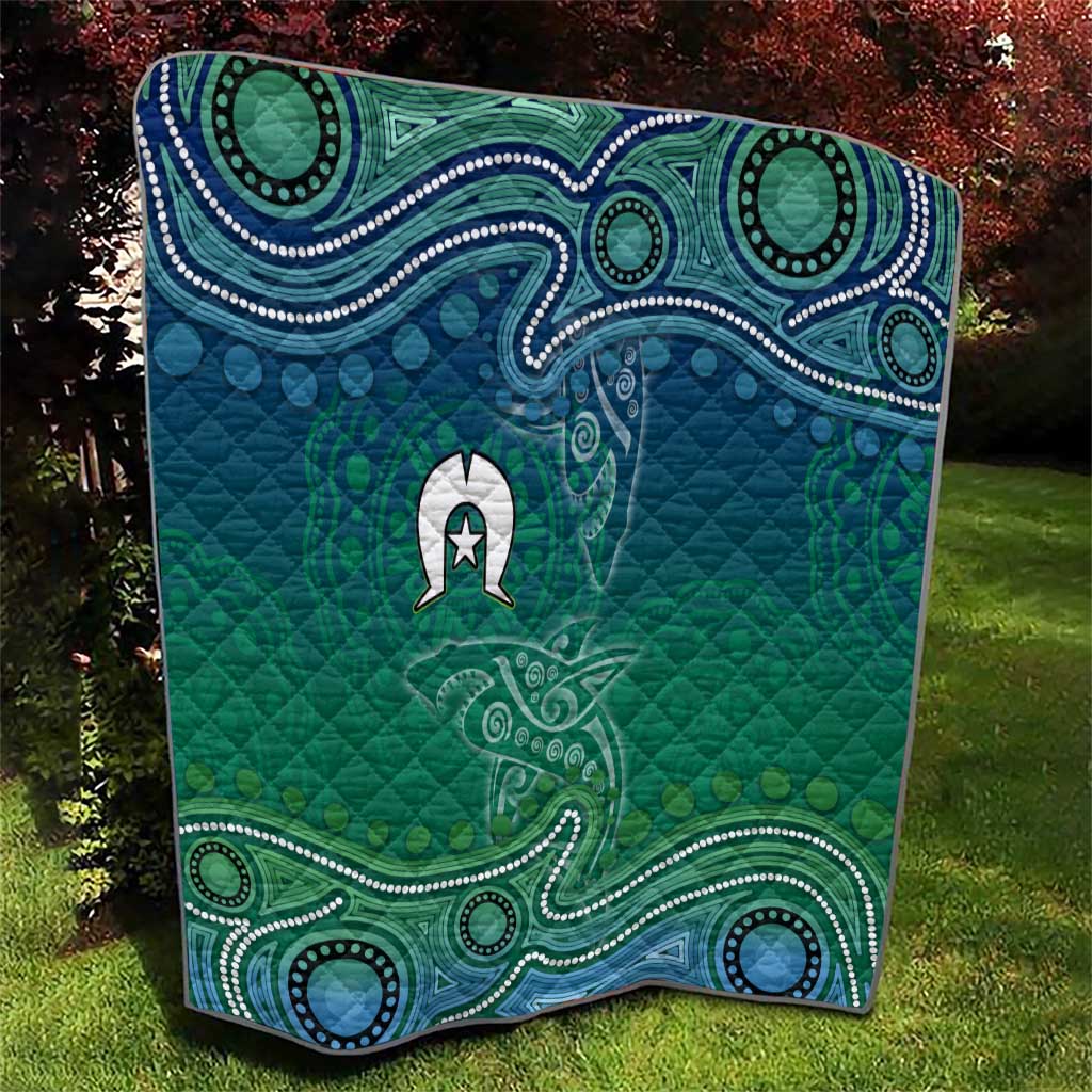Torres Strait Islands Quilt Shark Indigenous Australian Tribal Dot Art