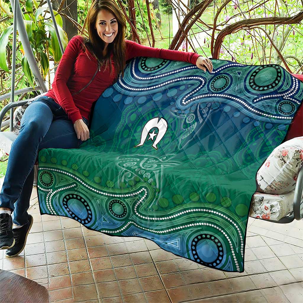 Torres Strait Islands Quilt Shark Indigenous Australian Tribal Dot Art