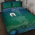 Torres Strait Islands Quilt Bed Set Shark Indigenous Australian Tribal Dot Art