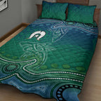 Torres Strait Islands Quilt Bed Set Shark Indigenous Australian Tribal Dot Art