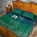 Torres Strait Islands Quilt Bed Set Shark Indigenous Australian Tribal Dot Art
