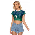 Torres Strait Islands Raglan Cropped T Shirt Shark Indigenous Australian Tribal Dot Art