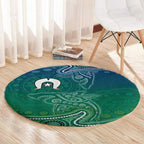 Torres Strait Islands Round Carpet Shark Indigenous Australian Tribal Dot Art