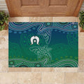 Torres Strait Islands Rubber Doormat Shark Indigenous Australian Tribal Dot Art