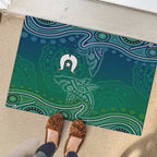 Torres Strait Islands Rubber Doormat Shark Indigenous Australian Tribal Dot Art