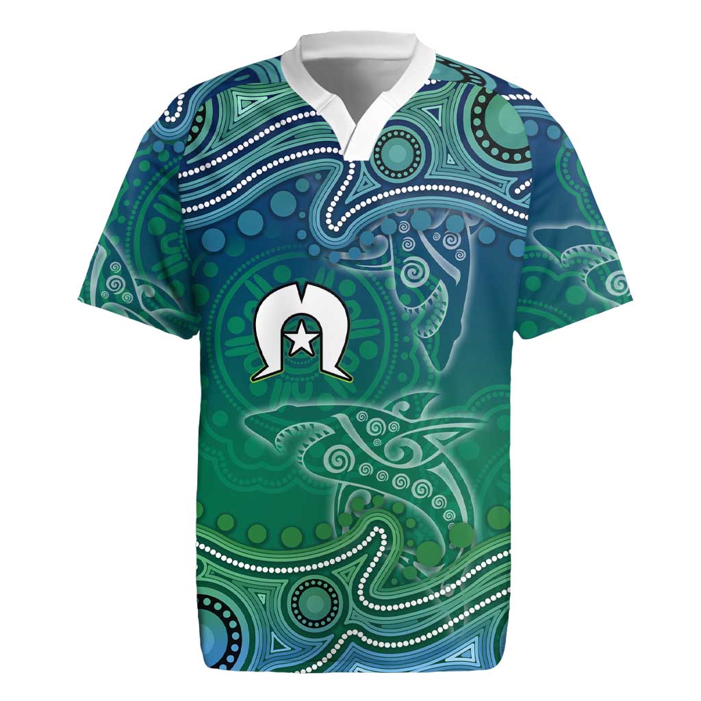 Torres Strait Islands Rugby Jersey Shark Indigenous Australian Tribal Dot Art