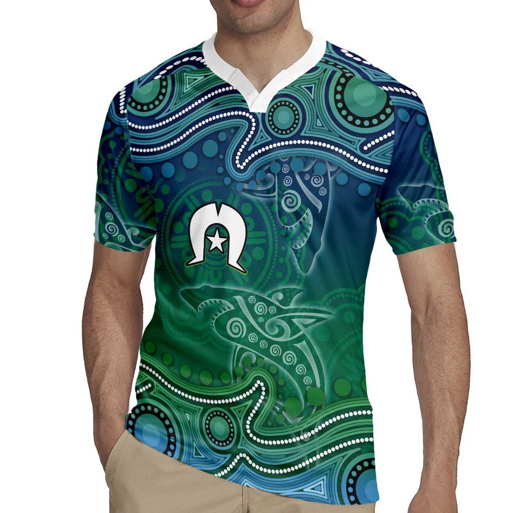 Torres Strait Islands Rugby Jersey Shark Indigenous Australian Tribal Dot Art