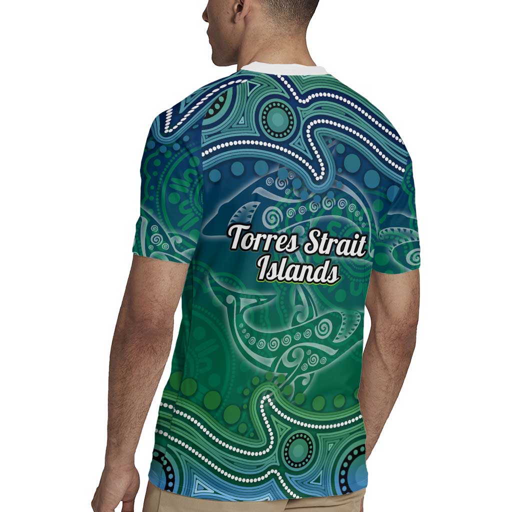Torres Strait Islands Rugby Jersey Shark Indigenous Australian Tribal Dot Art