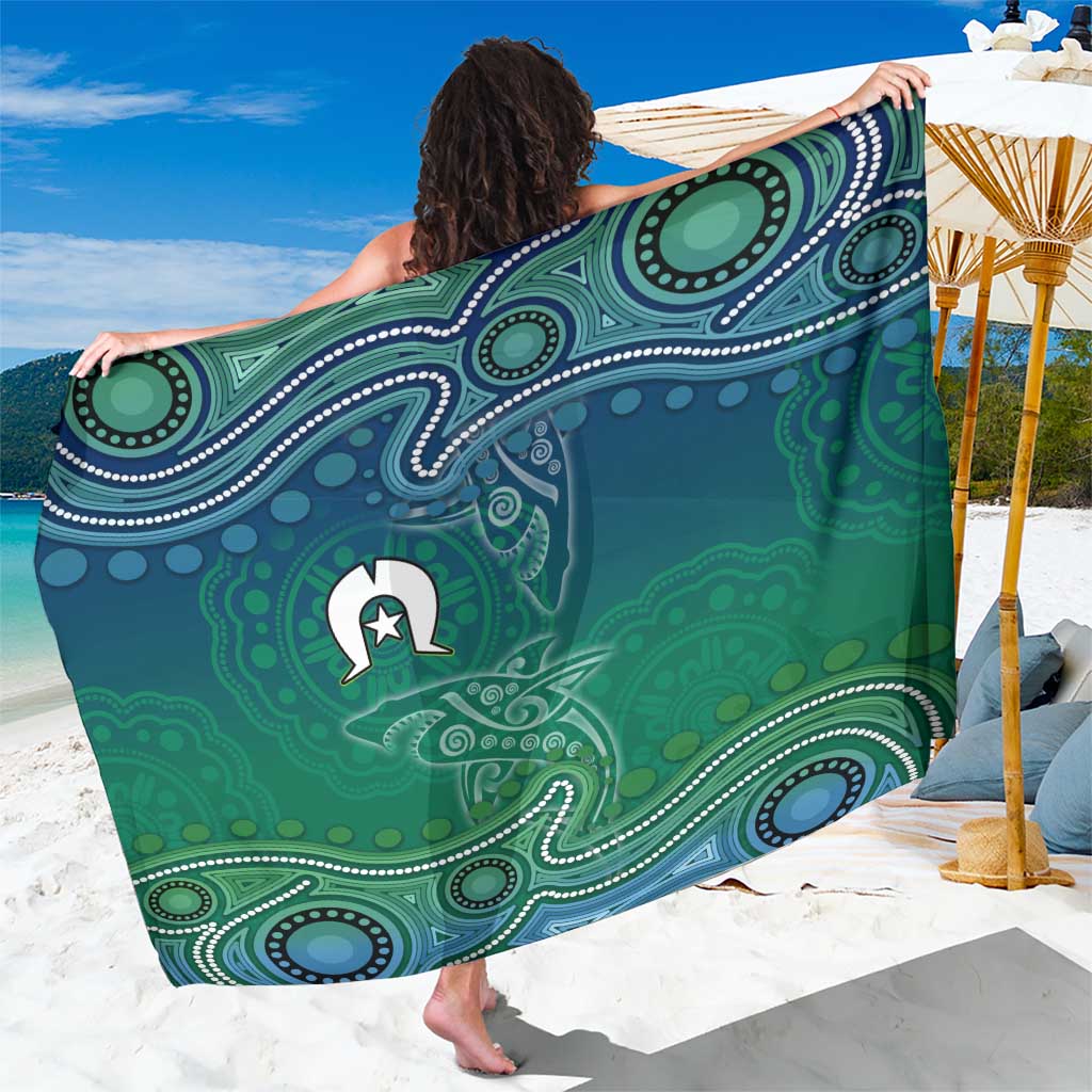 Torres Strait Islands Sarong Shark Indigenous Australian Tribal Dot Art