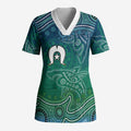 Torres Strait Islands Scrub Top Shark Indigenous Australian Tribal Dot Art